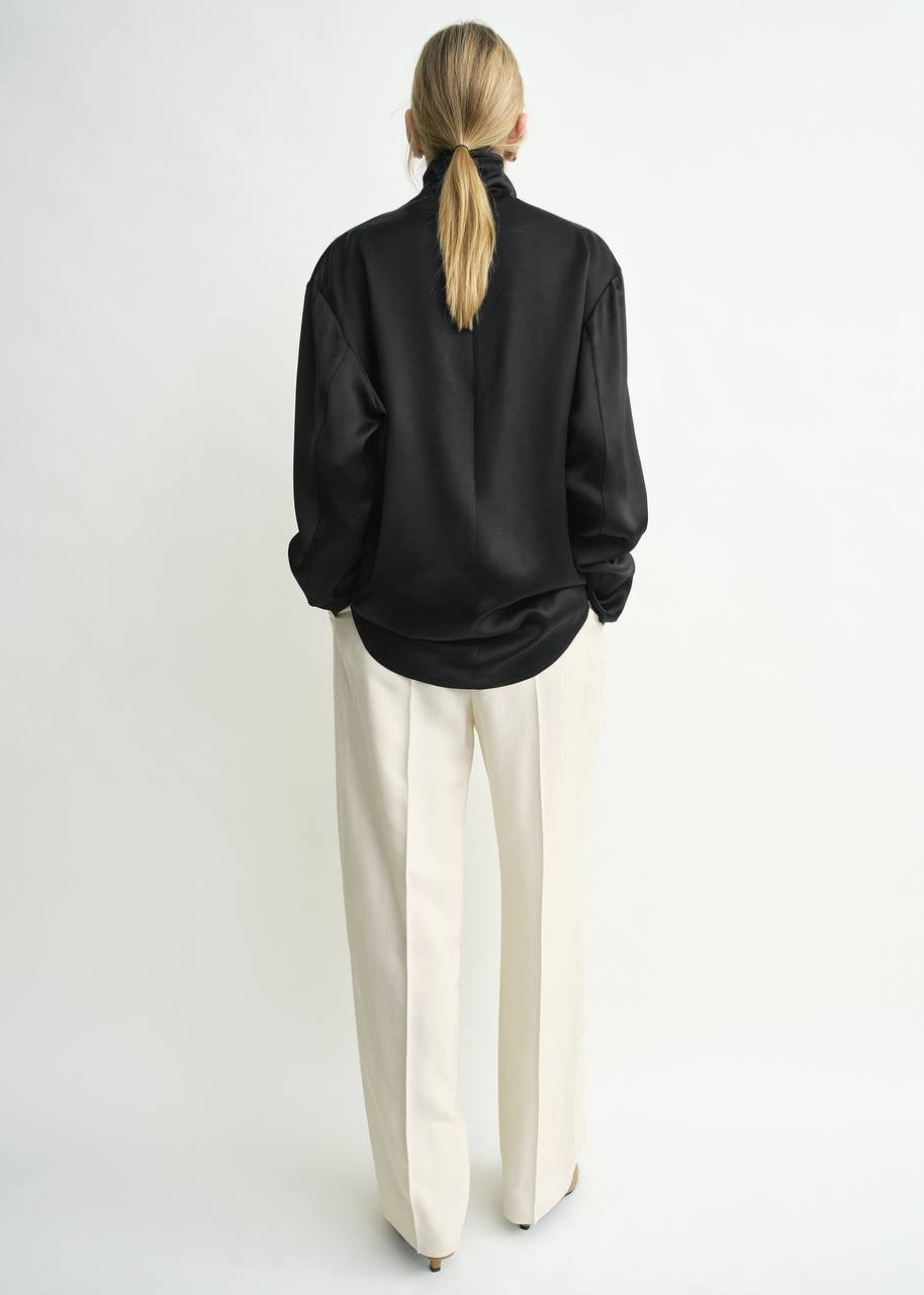 Tot Slouch Neck Viscose Blouse Long-sleeved Top