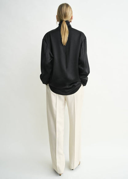 Tot Slouch Neck Viscose Blouse Long-sleeved Top