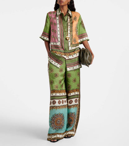ALM Contina Printed Shirt | Pants | Jacquard Viscose Set