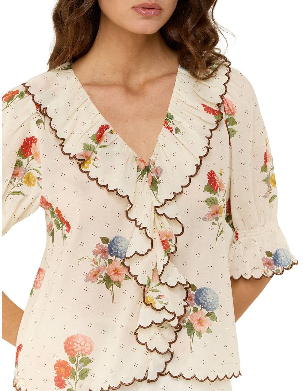PN Etta Cotton Frill Blouse Top