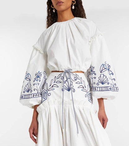 ALM Leela Printed Cotton Shirt | Midi Skirt | Set