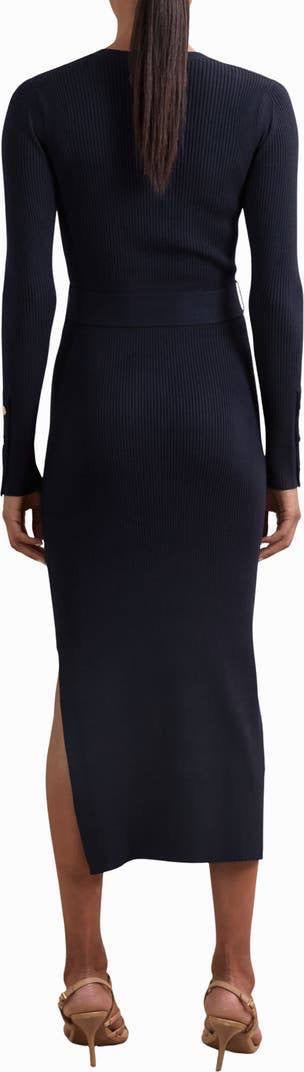 RS Willow Buttoned Rib Knit Midi Dress