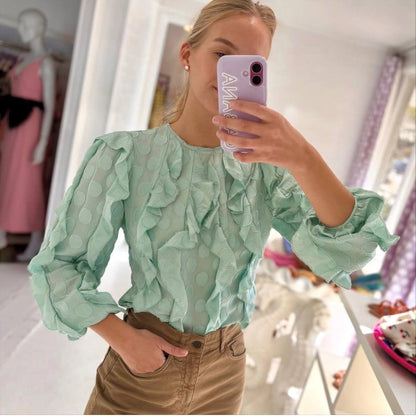 UJ Della Cascading Ruffle Blouse