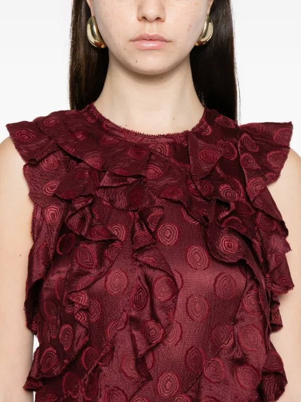 UJ Kavita Cascading Ruffled Midi Dress