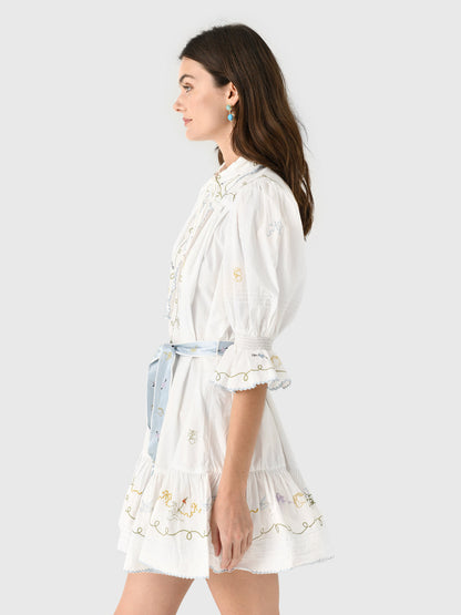 ALM Giulia Embroidered Cotton Mini Dress