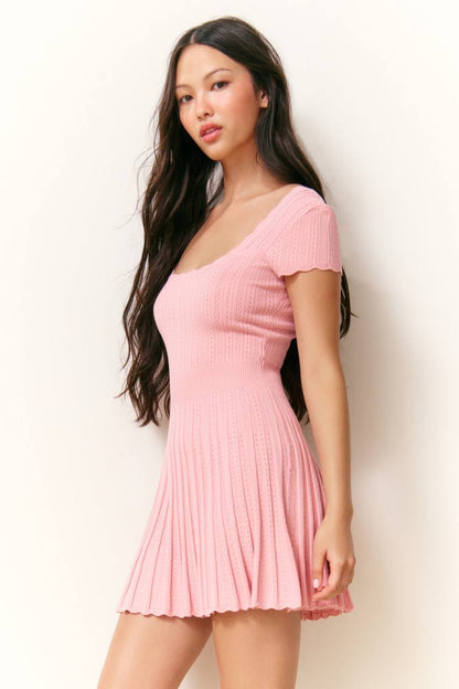 LSF Evaluna Stretch Pointelle Mini Dress