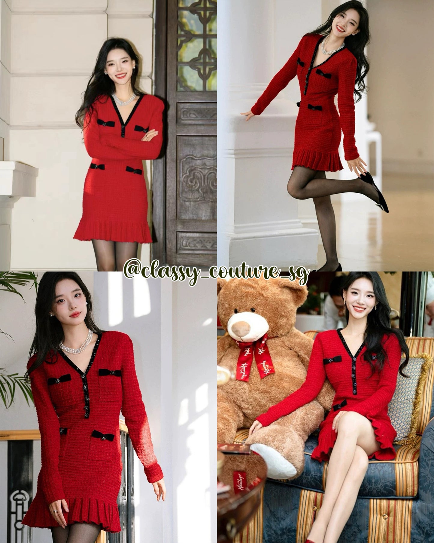 SP Red Knit Mini Dress