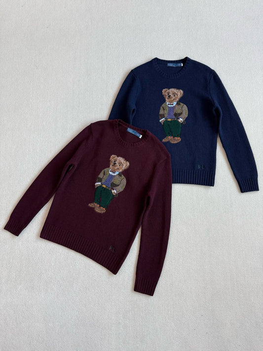 RL Heritage Bear Crewneck Wool Sweater Jumper