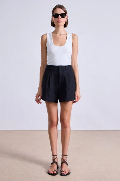 AA Bari Short Cotton-Linen High-Waist Shorts