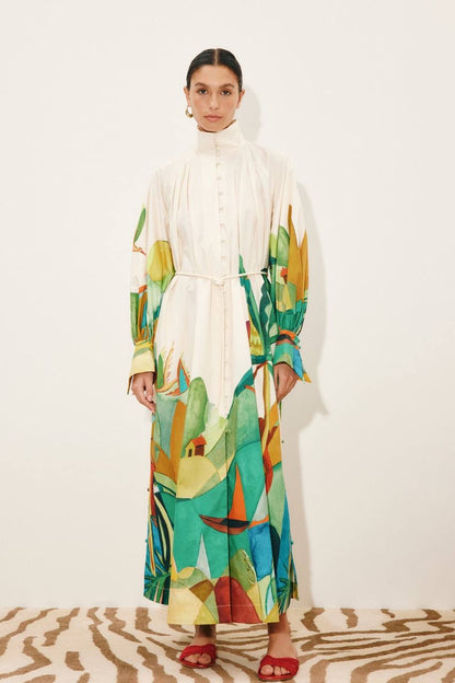 ALM Mokshini Cotton Shirtdress Midi Dress