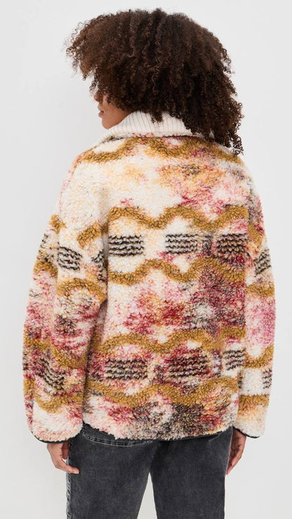 IM Marner Patterned Wool-blend Fleece Quarter-zip Pullover Coat