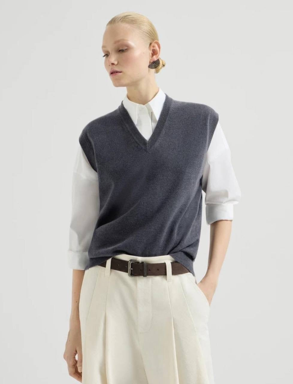 BC Grey Cashmere Knit Vest