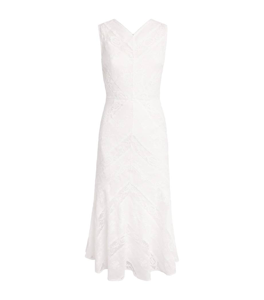 SP White Ramie Sleeveless Midi Dress