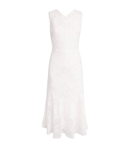 SP White Ramie Sleeveless Midi Dress