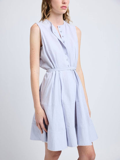 PS Kenzie Linen-Cotton Shirting Sleeveless Mini Dress