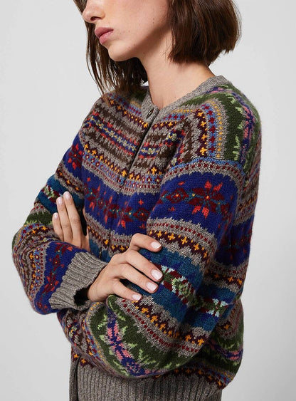 RL Fair Isle Buttoned Wool Cardigan