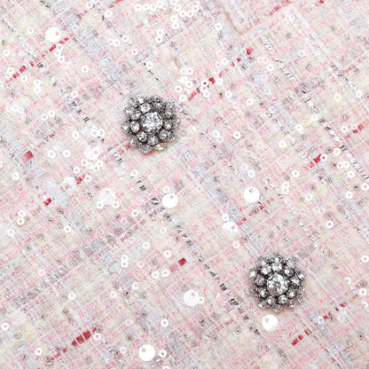 SP Pink Sequin Boucle Jacket | Bow Sleeveless Shift Mini Dress | Set