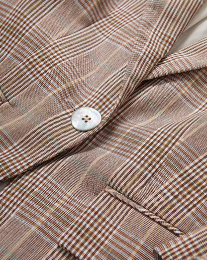VB Clayton Plaid Dickey Jacket in Beige Raisin Multi