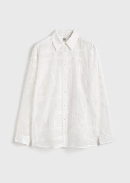 TOT Monogram Embroidered Classic Shirt | Summer PJ Bottoms Pant | Silk-Cotton Set