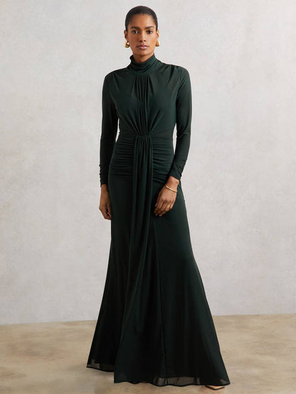 RS Danni Ruched Long-Sleeve Maxi Dress