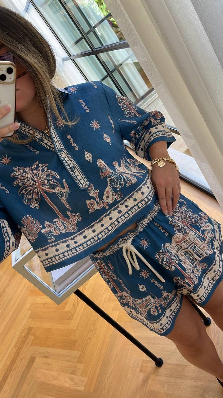 ALM Acacia Linen Cropped Shirt | Shorts | Set