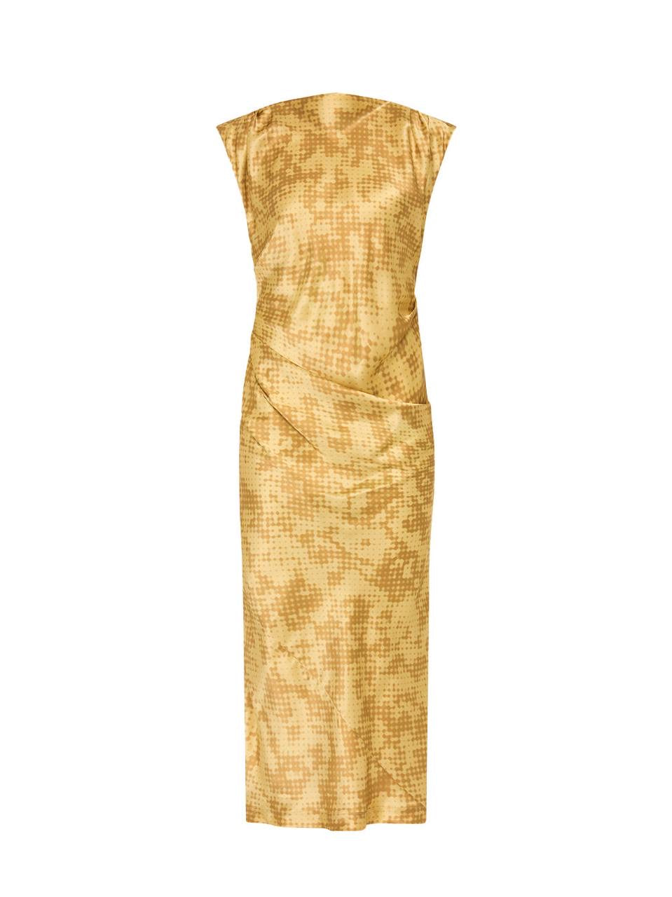 LM Nichhia Silk Drape Midi Dress