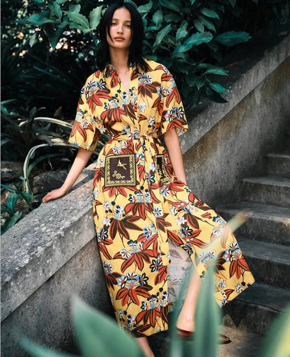 ALM Leo Embroidered Shirtdress Midi Dress