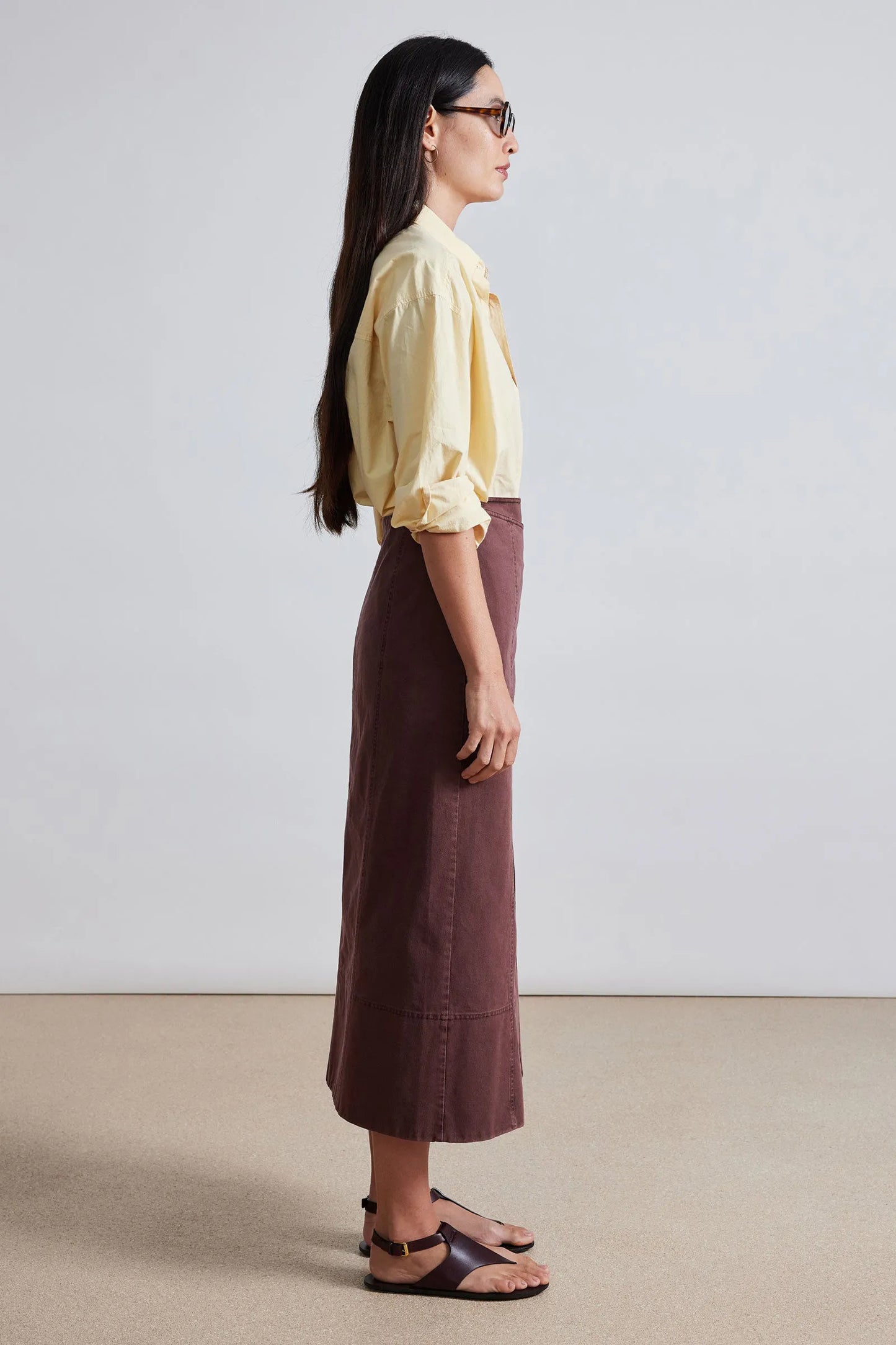 AA Lahiri Wrap Cotton Midi Skirt | Andorra | Thyme