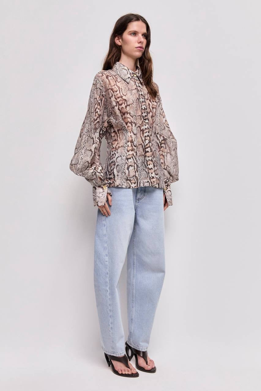 AJ Murphie Linen Blend Tailored Long Sleeve Shirt