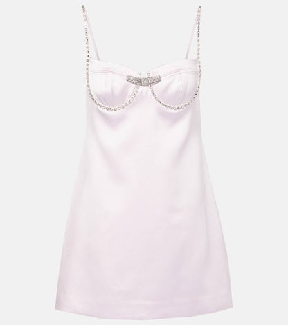 SP Pink Diamante Bow Bustier Satin Mini Dress | Bolero Jacket | Set