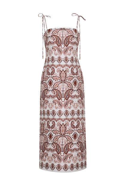 CC Chelsea Strappy Linen Midi Dress