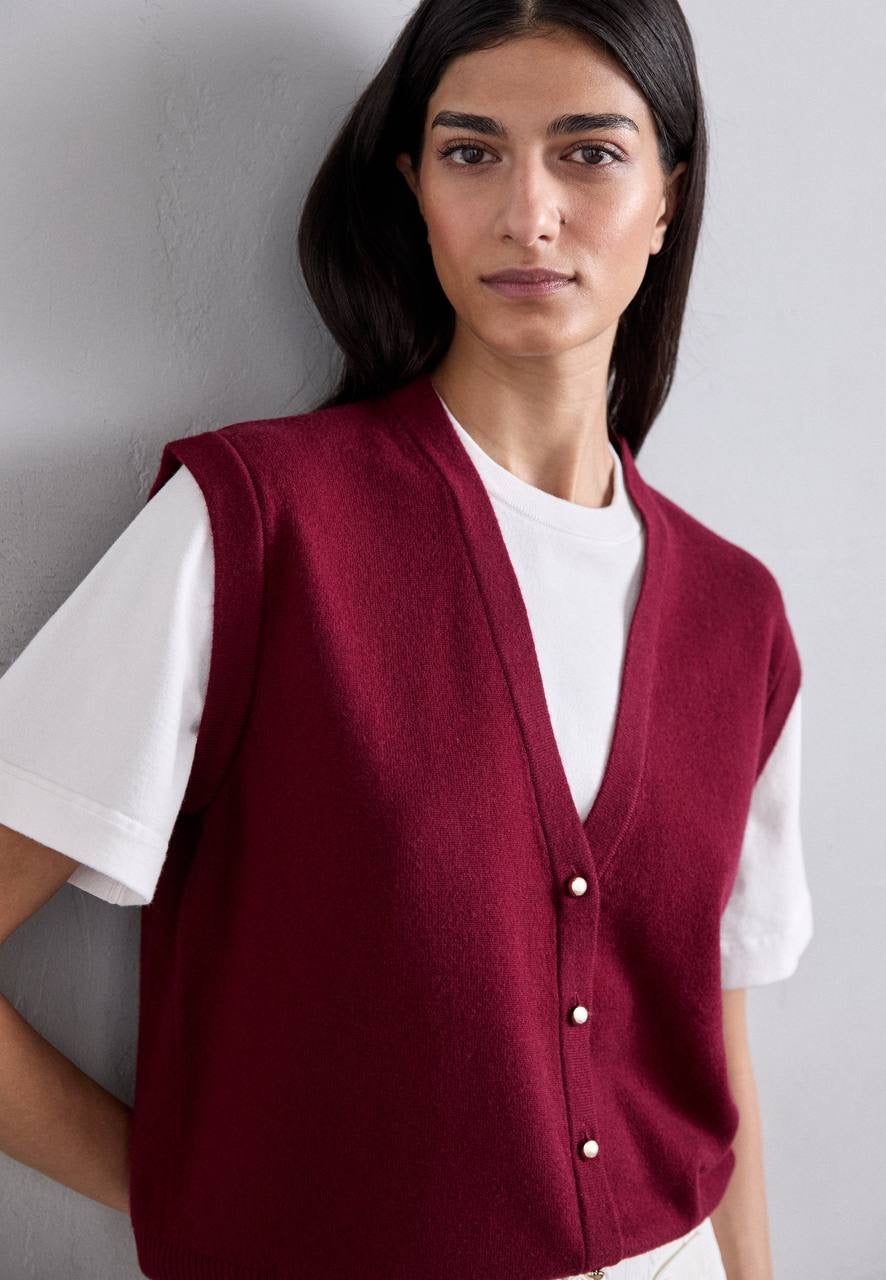 SD Two-Tone Wool And Cashmere Sweater Vest Shirt