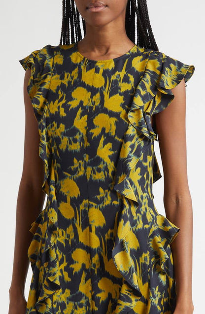 UJ Flo Viscose Ruffle Midi Dress