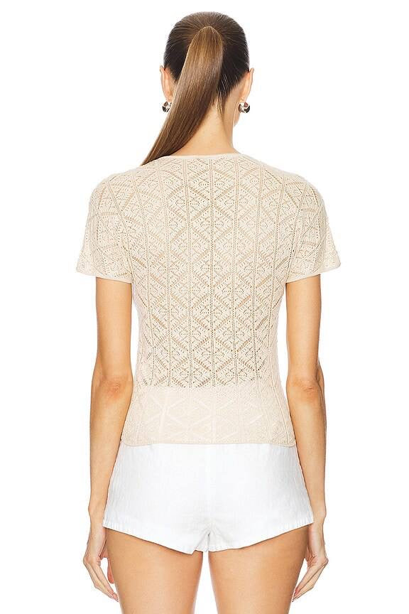 LA Tillie Cotton-blend Open-knit Top