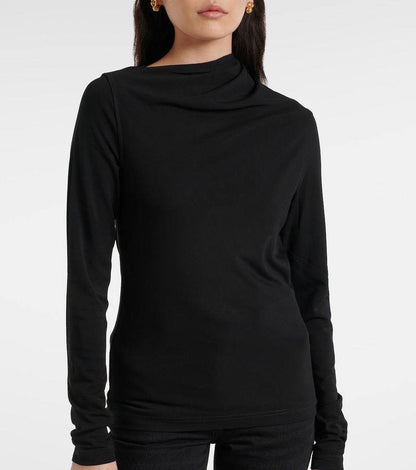 TOT Draped Viscose-blend Jersey Long Sleeved Top