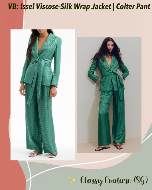 VB Issel Wrap Jacket | Colter Pant | Geometric Viscose-Silk Set