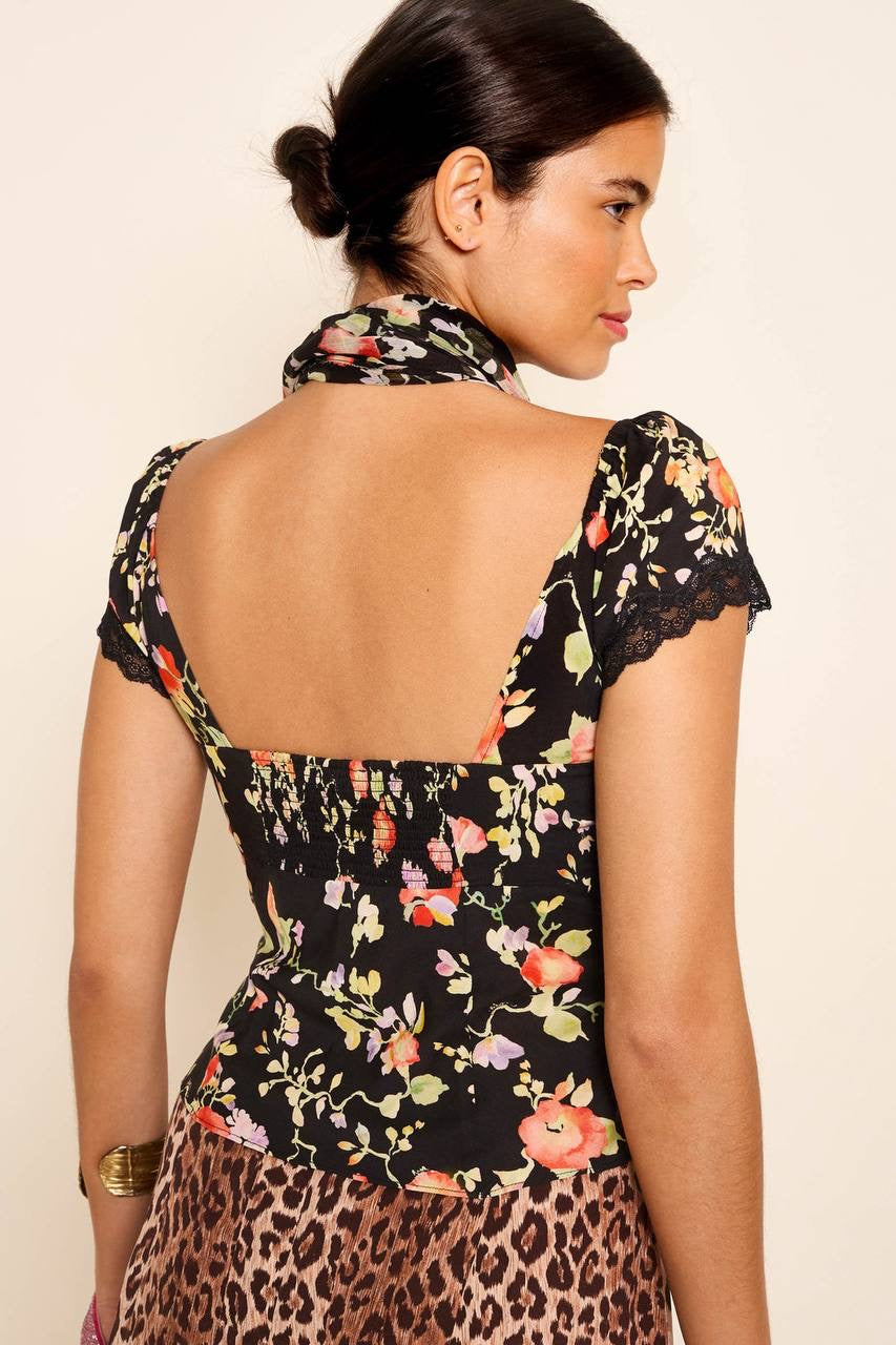 RX Rosella Lace Viscose Trim Top
