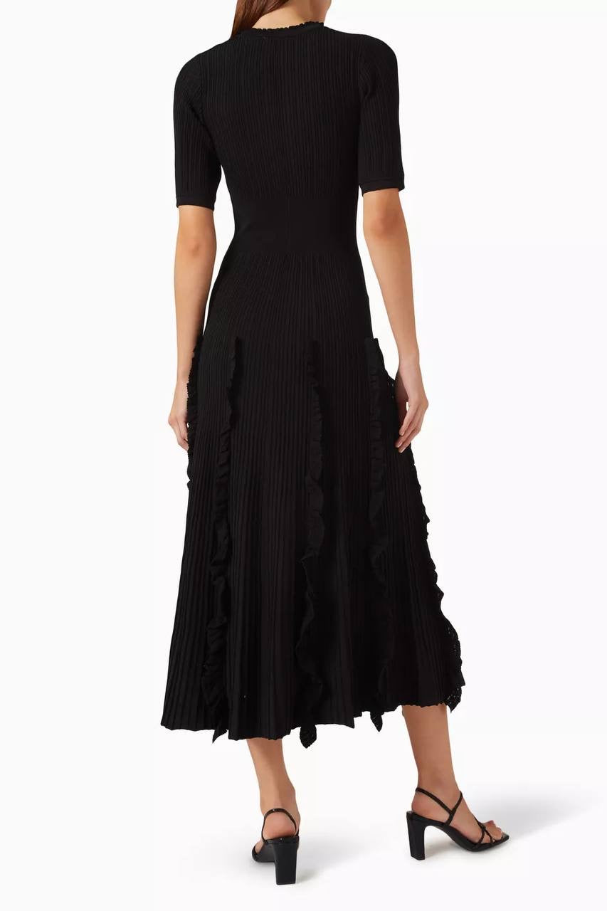 SD Knitted Ruffled Maxi Dress