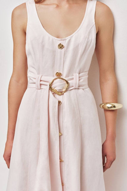 AJ Leonie Linen-blend Midi Dress
