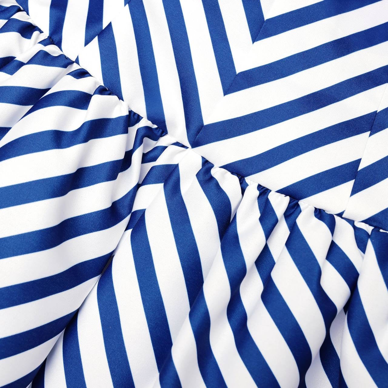 SP Navy Stripe Taffeta Midi Dress