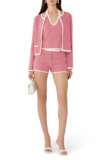 PSE Micah Halter Top | Cardigan | Pants | Shorts | Dress | Viscose-blend Red/white Gingham Check Set