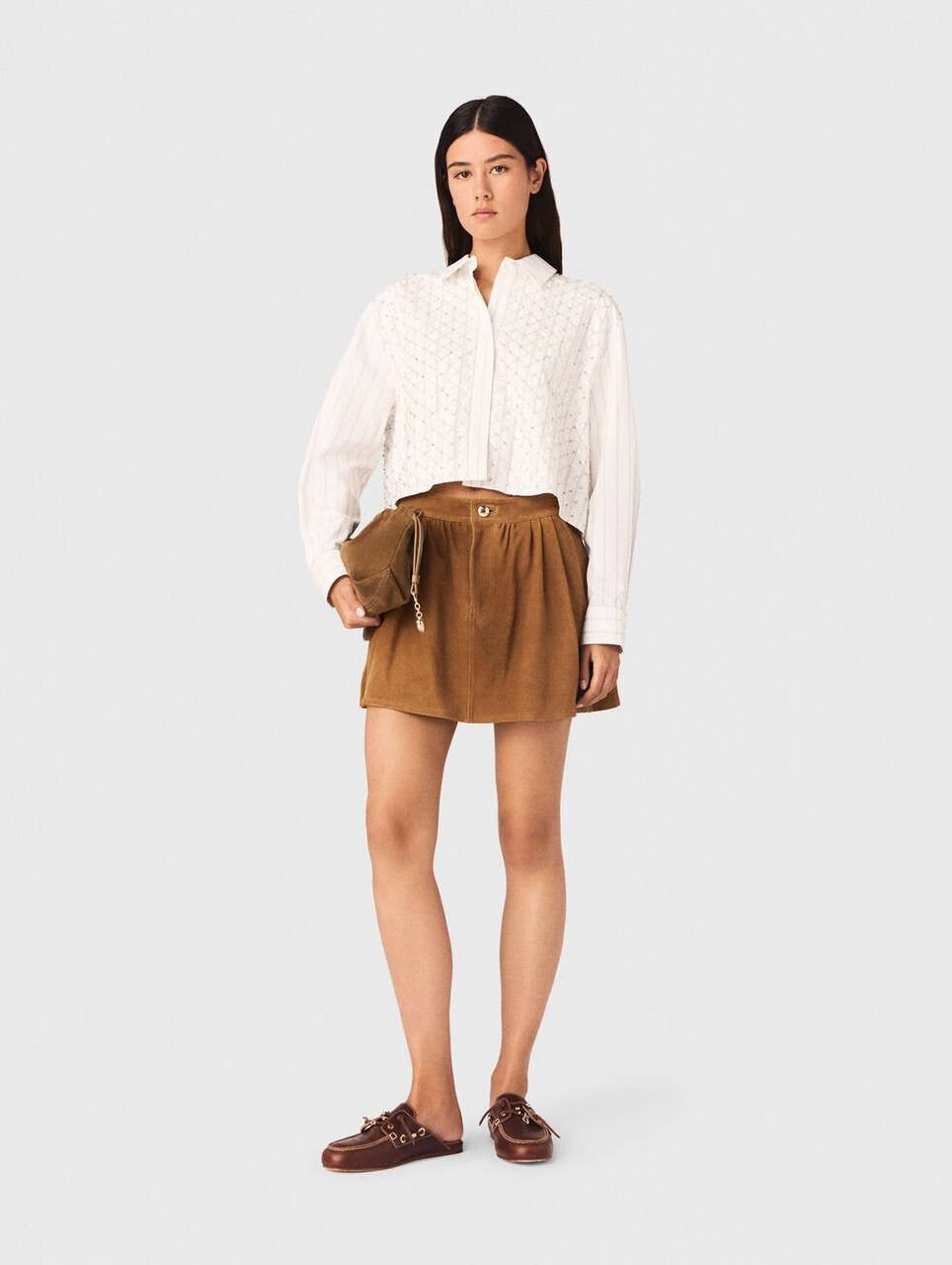 MJ Sequin Beaded Cropped Skirt | Bubble Mini Skirt | Cotton Set