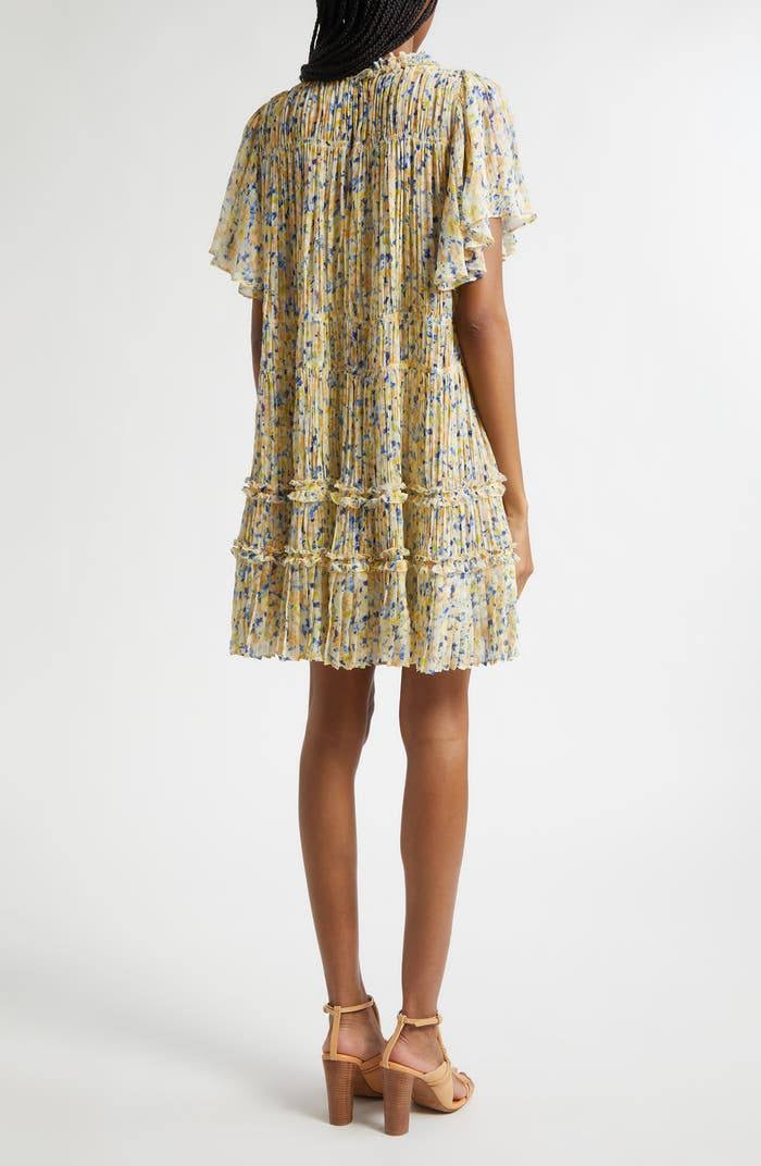 UJ Ryla Floral Silk Chiffon Mini Dress