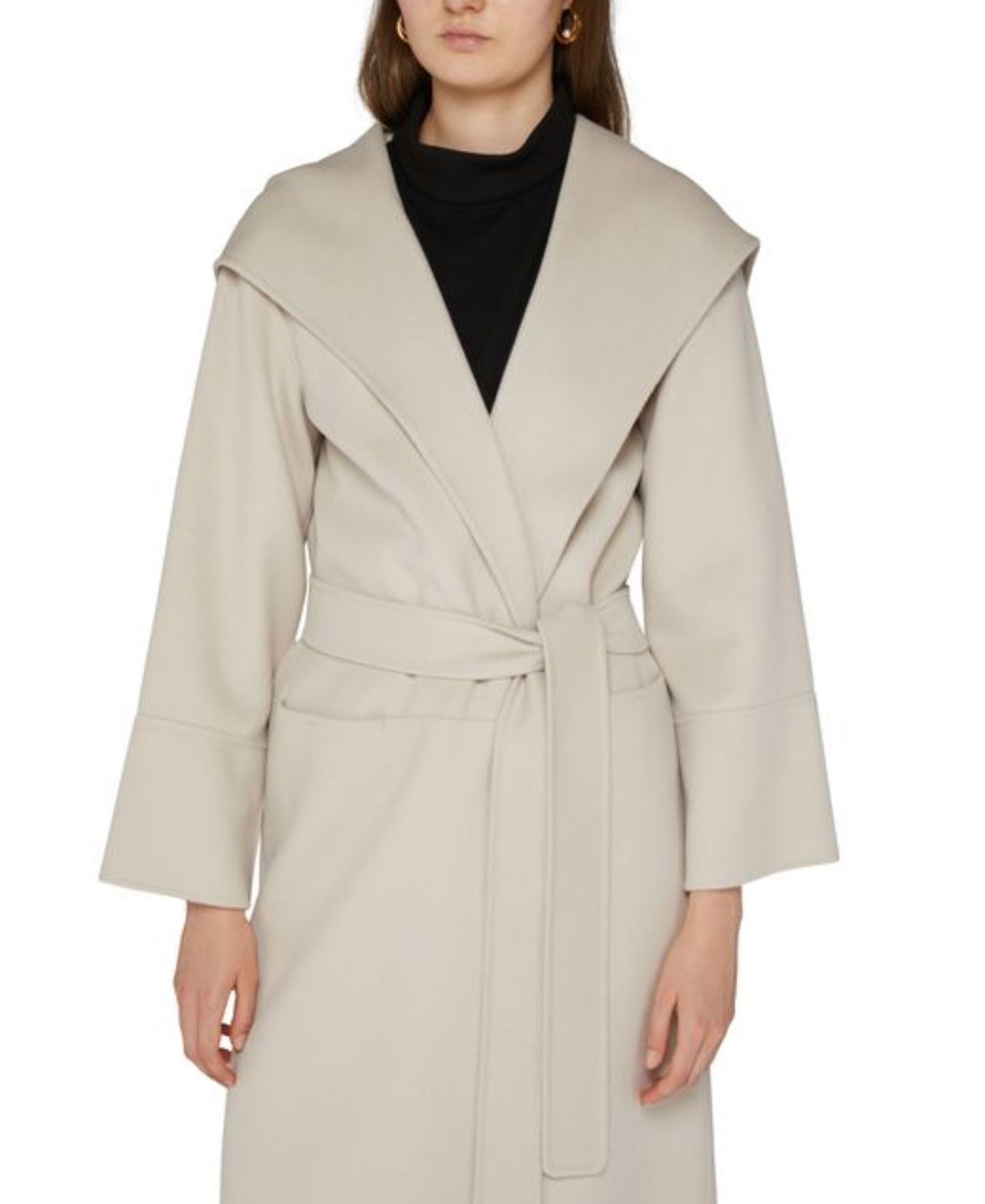 MM Fabio Virgin Wool Belted Coat with Hood