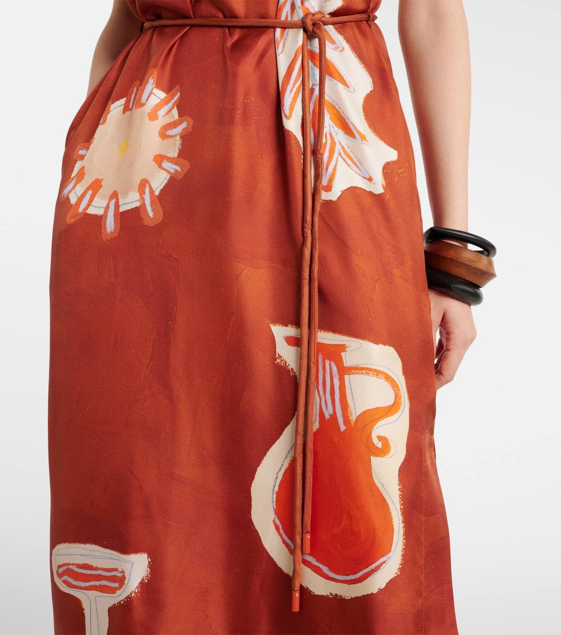 ALM Soleil D'amour Sleeveless Silk Midi Dress