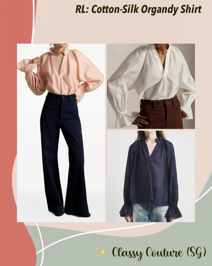 3 Colors! RL Cotton-Silk Organdy Shirt