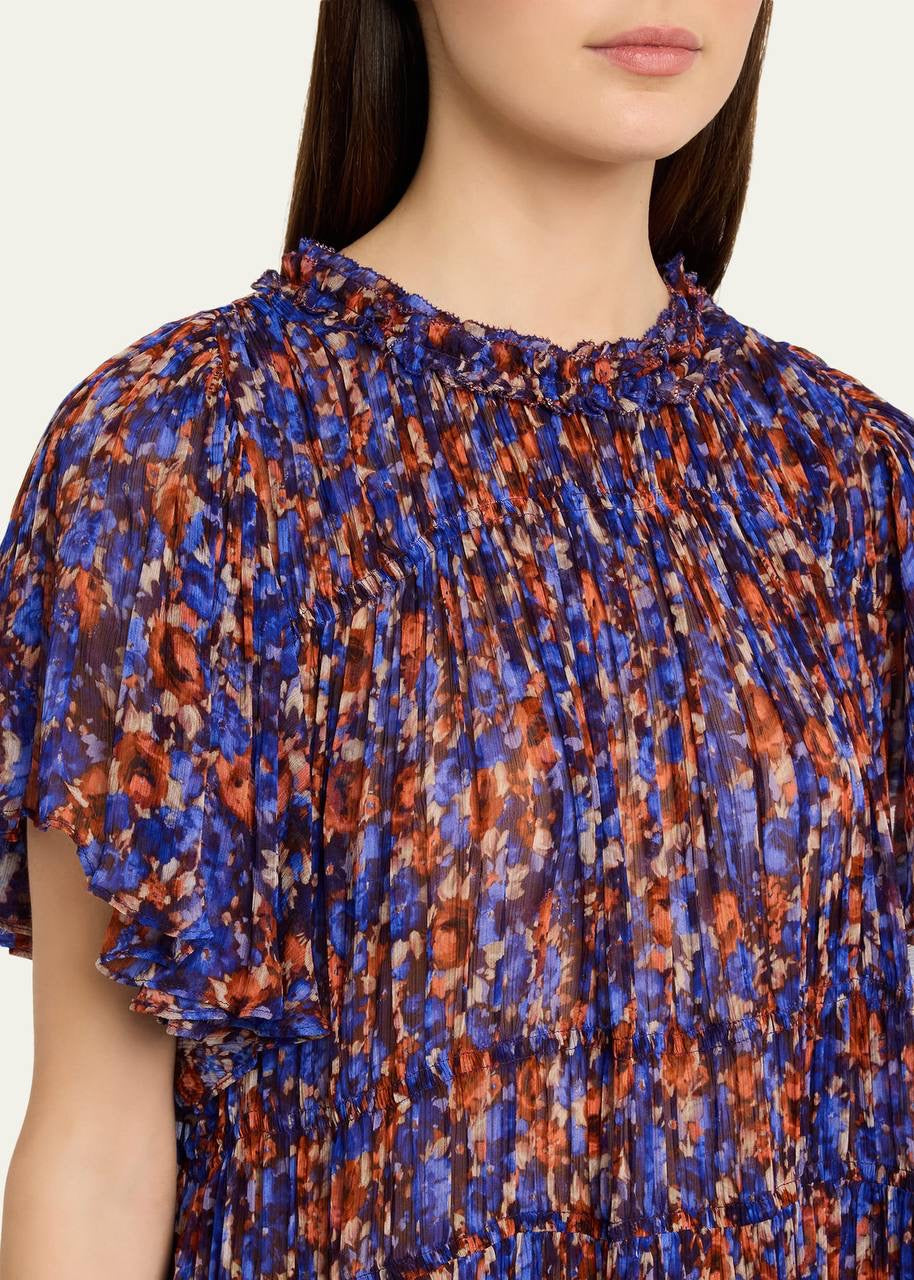 UJ Ryla Floral Silk Chiffon Mini Dress
