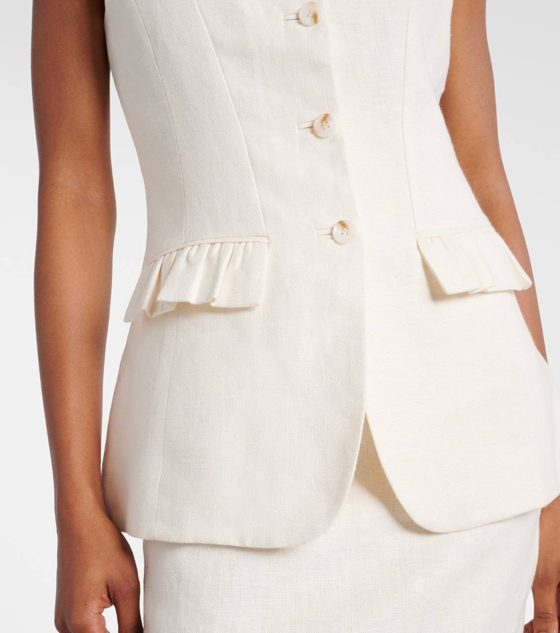 PSE Matilda Gilet Linen Vest Top | Midi Column Skirt | Set