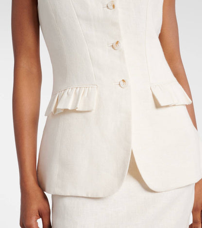 PSE Matilda Gilet Linen Vest Top | Midi Column Skirt | Set