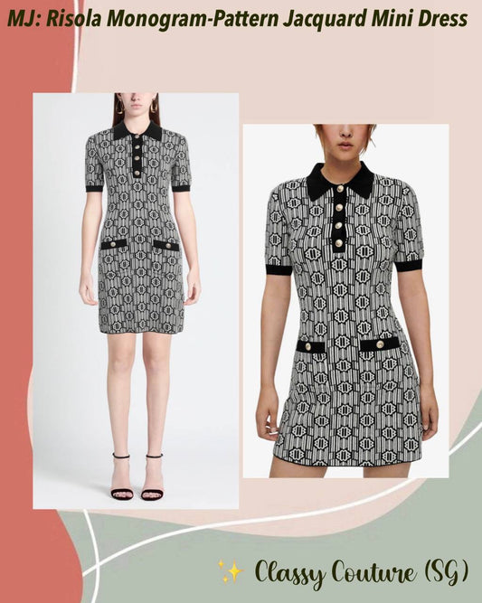 MJ Risola Monogram-Pattern Jacquard Mini Dress